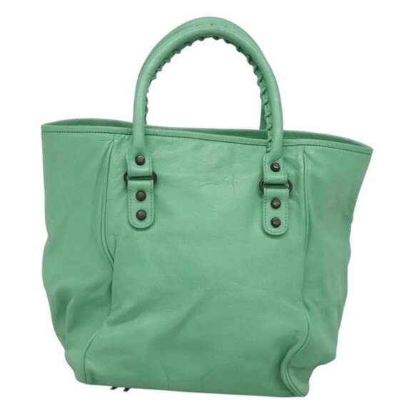 BALENCIAGA The Sunday Hand Bag Leather Peppermint 228755 Auth 121585 - Picture 2 of 16